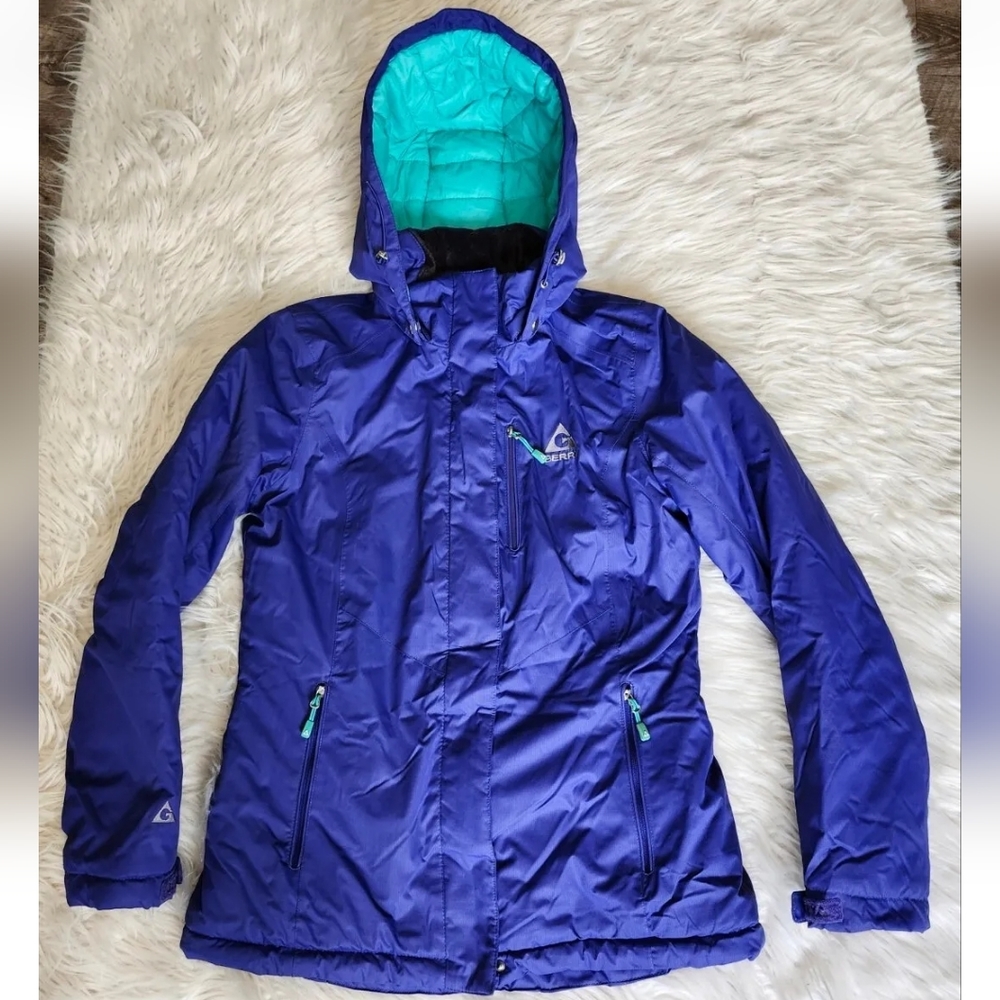Gerry Coat Womens Purple Ski Snow Jacket Sz S Insulated Quilted Removable Hood